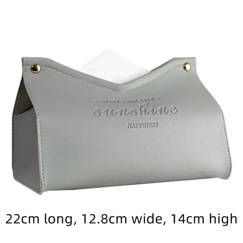 Gray pouch with 'sunshine' and 'happiness' text on a white background