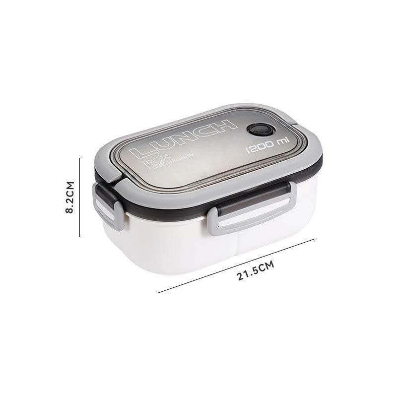 EMESA HOME 1200ML 2-Layer Bento Lunch Box with Spoon & Fork – Leakproof, Microwave-Safe Food Container - EMESA HOME™