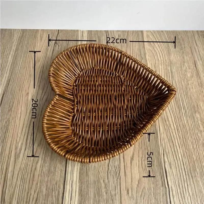 EMESA HOME Woven Rattan Basket – Imitation Rattan Serving Basket for Bread, Fruit, Vegetables, Restaurant Tabletop Display & Home Use - EMESA HOME™