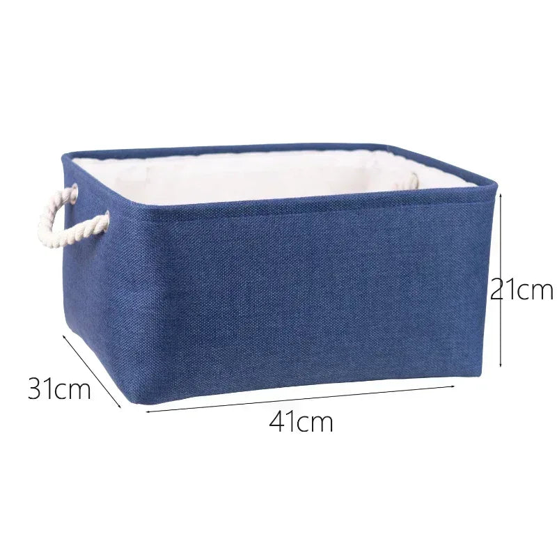 EMESA HOME Cotton Linen Folding Storage Basket – Organizer for Toys, Clothes, Sundries – Cabinet Bag, Collapsible Laundry Hamper for Home Use - EMESA HOME™