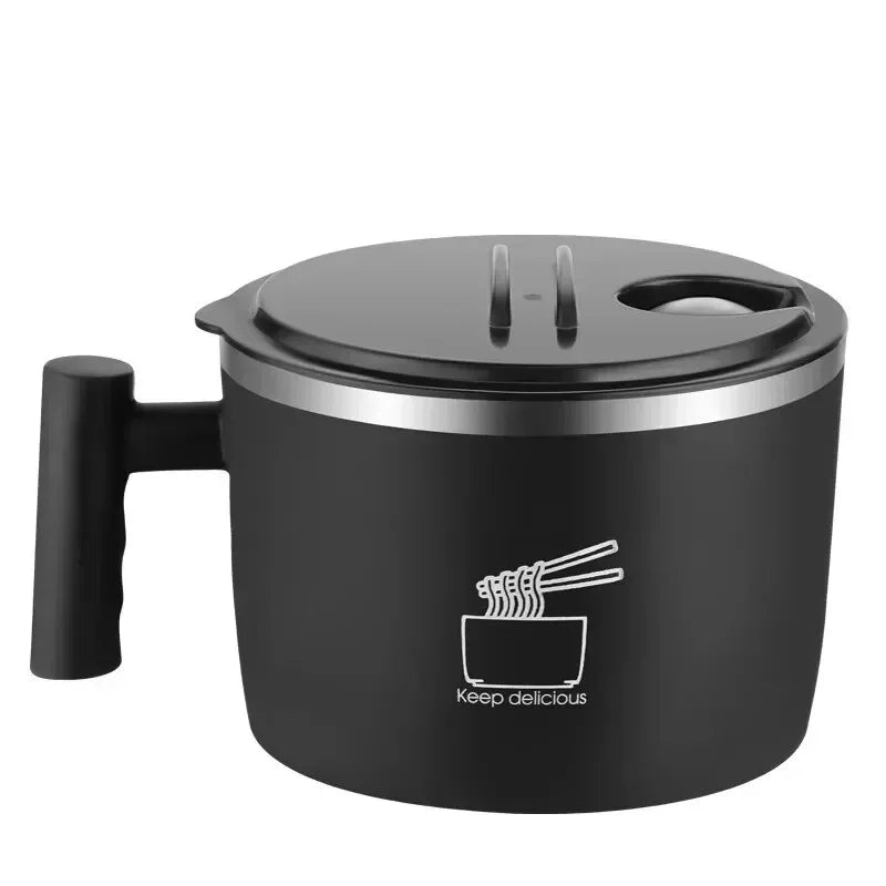 EMESA HOME Stainless Steel Noodle Bowl with Lid – Sealed Portable Drain Bowl for Instant Noodles - EMESA HOME™
