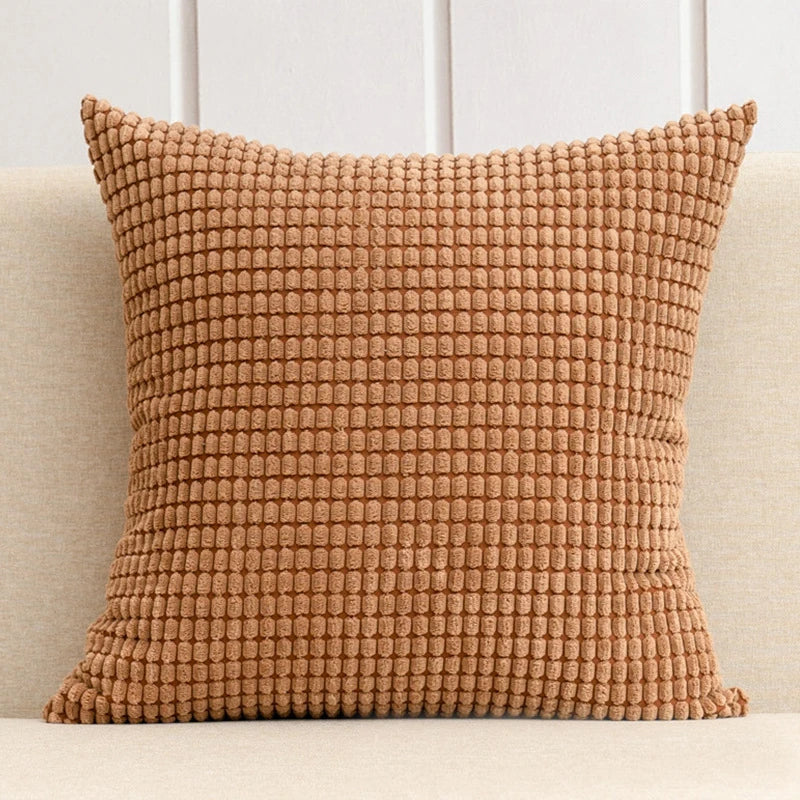 EMESA HOME Soft Corduroy Corn Grain Decorative Cushion Cover for Sofa, Bedroom & Living Room