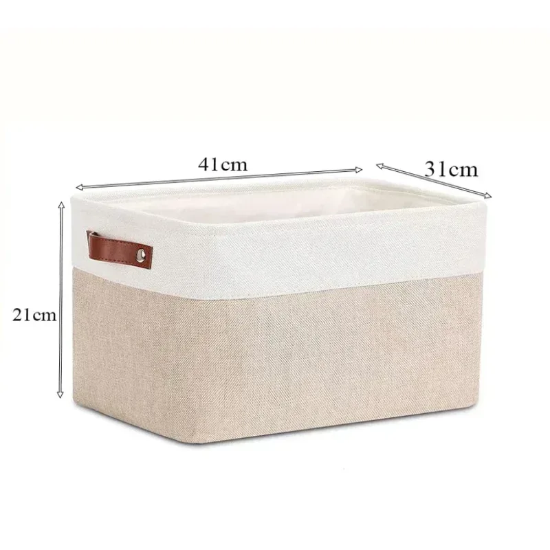 EMESA HOME Cotton Linen Folding Storage Basket – Organizer for Toys, Clothes, Sundries – Cabinet Bag, Collapsible Laundry Hamper for Home Use - EMESA HOME™