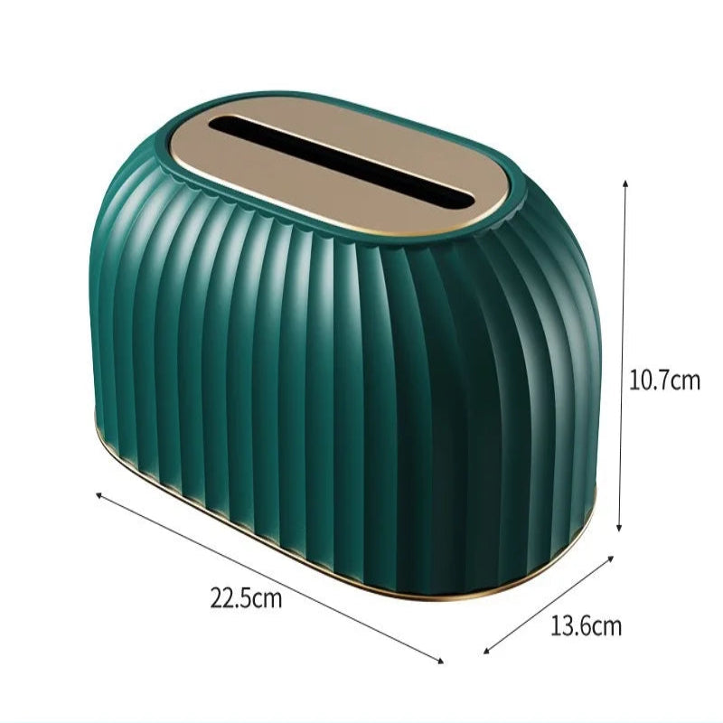 Green ottoman with dimensions on a white background