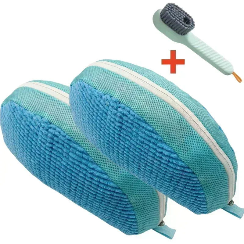 EMESA HOME Shoe Washing Machine Bag & Cleaning Brush Set – Durable Laundry Shoe Protector with Soft Bristle Brush - EMESA HOME™