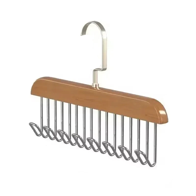 EMESA HOME Wooden Storage Rack Hanger – Clothes Belt Scarf Organizer for Wardrobe, Tie & Accessory Holder - EMESA HOME™