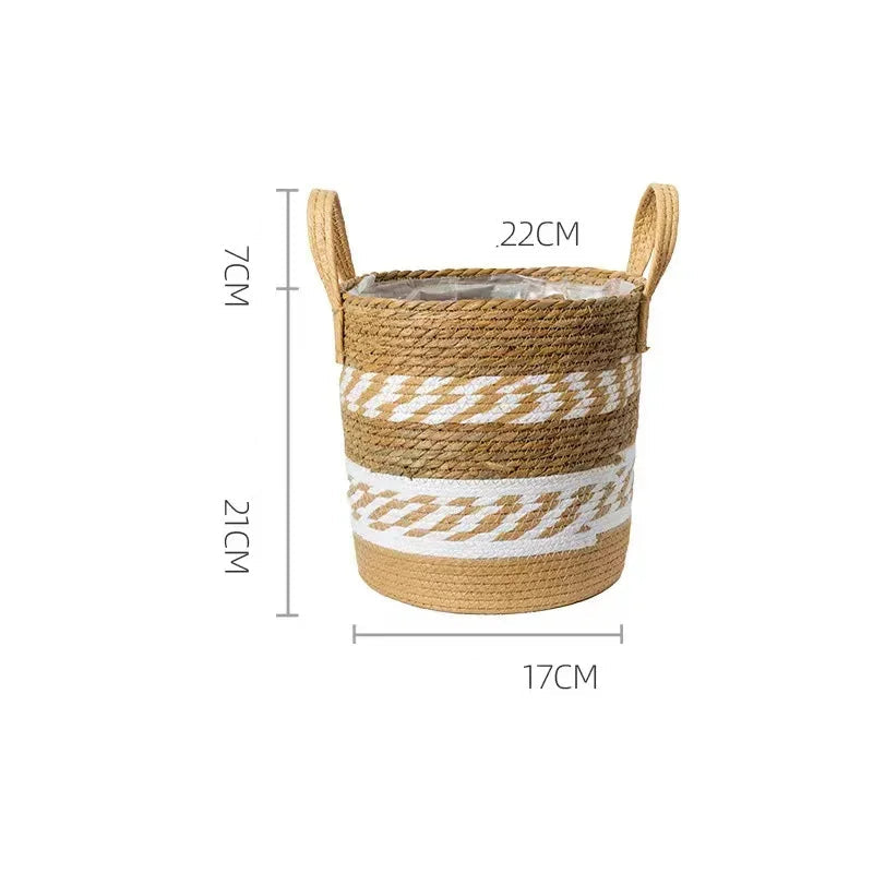 EMESA HOME Fancy Natural Planter Basket Wicker Flower Pot  Bamboo Seagrass Storage Baskets Toy Holders Home Garden Decor