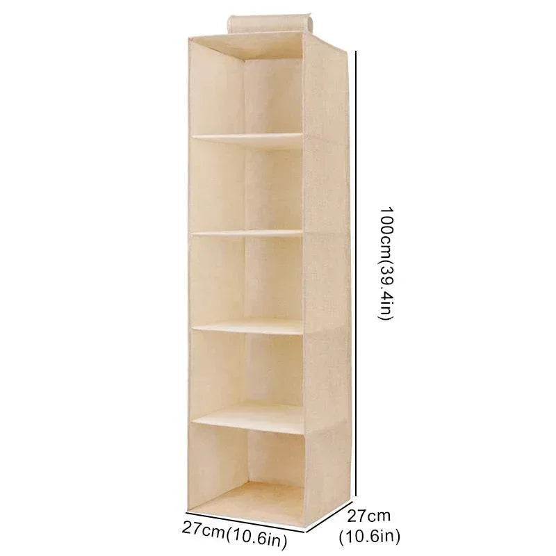 EMESA HOME Cotton Linen Hanging Storage Bag - Collapsible Drawer-Style Wardrobe Organizer for Clothes - EMESA HOME™