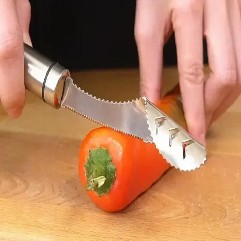 EMESA HOME Stainless Steel Vegetable Corer – Serrated Core Remover Tool for Zucchini, Cucumber & Vegetables