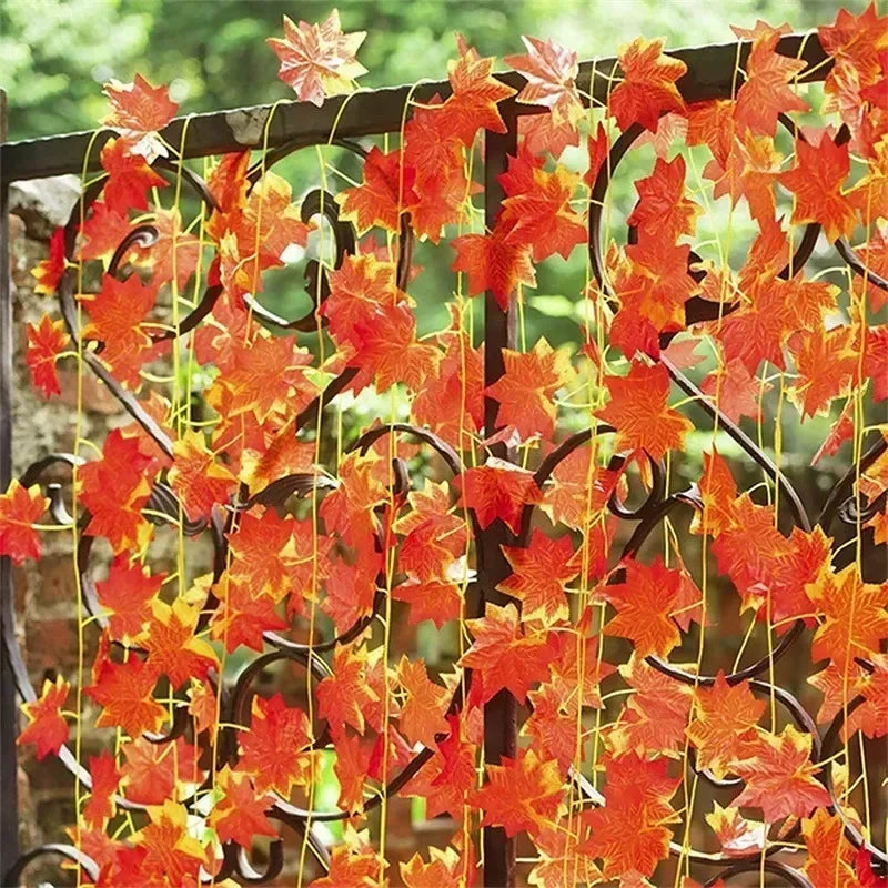 EMESA HOME Artificial Maple Leaf Garland Hanging Vine for Autumn Decor