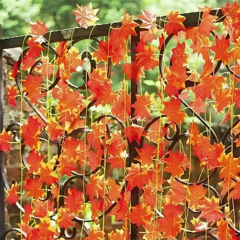 EMESA HOME Artificial Maple Leaf Garland Hanging Vine for Autumn Decor