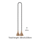 EMESA HOME Rustic Wood Bead Garland with Tassels – Farmhouse Boho Wall Hanging Decor - EMESA HOME™