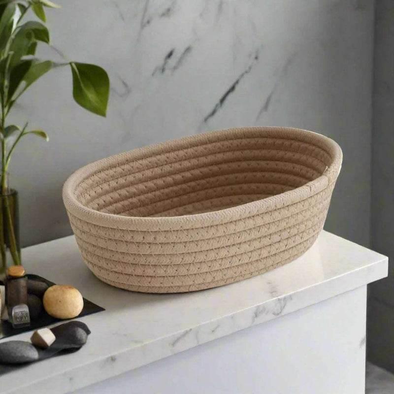 EMESA HOME Nordic Cotton Rope Woven Storage Baskets Organize Boxes Desktop Sundries Organize Basket Sundries Key Cosmetics Storage - EMESA HOME™