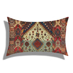 Decorative pillow with intricate geometric pattern on a white background