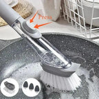 EMESA HOME 2-in-1 Kitchen Cleaning Brush: Long Handle with Removable Sponge Dispenser, Ideal for Dishwashing and Kitchen Cleaning.. - EMESA HOME™