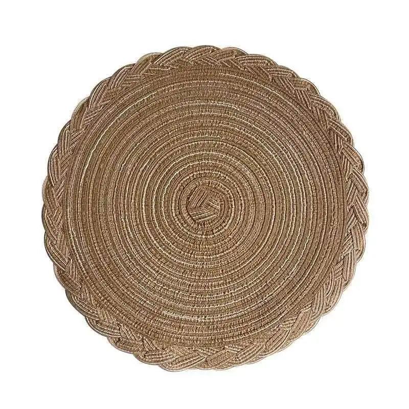 EMESA HOME 4PCS Round Table Mats Woven Placemats Heat Insulation Mat Dining Table Potholder Coaster Party Wedding Home Decoration Props - EMESA HOME™