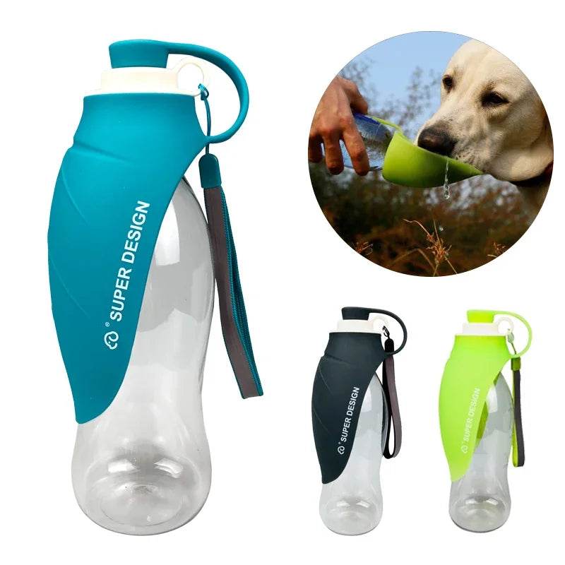 EMESA HOME 580ml Portable Pet Water Bottle – Silicone Travel Dog Bowl for Cats & Puppies, Outdoor Drinking Dispenser