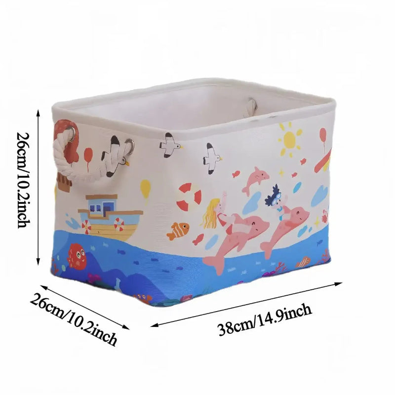 EMESA HOME Foldable Fabric Storage Box – Multi-Functional Splicing Basket with Handle for Toys, Clothes, Underwear & Socks Organizer 38x26x26cm 3