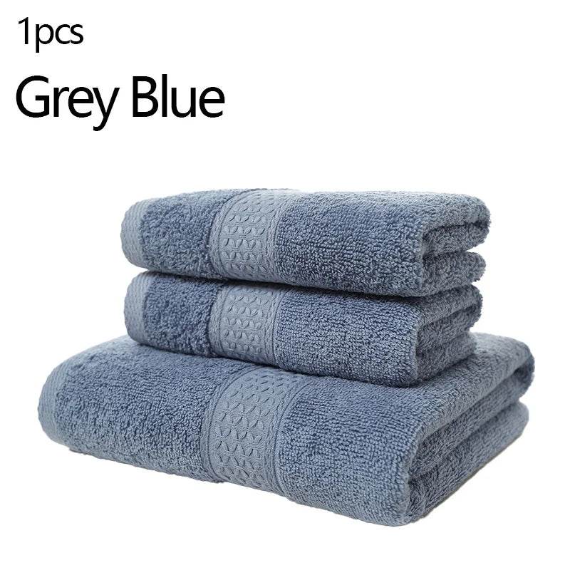 EMESA HOME-High Quality Pure Cotton Thick Adult Towels - Soft and Absorbent Towels for Home Use, Daily Face Towels Grey blue
