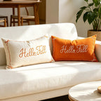EMESA HOME Autumn Embroidered Farmhouse Decorative Cushion Cover