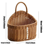 EMESA HOME Wall-Mounted Fruit & Vegetable Basket – Simulated Rattan Plastic Hanging Storage for Kitchen or Home Décor - EMESA HOME™