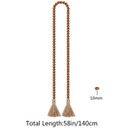 EMESA HOME Rustic Wood Bead Garland with Tassels – Farmhouse Boho Wall Hanging Decor - EMESA HOME™