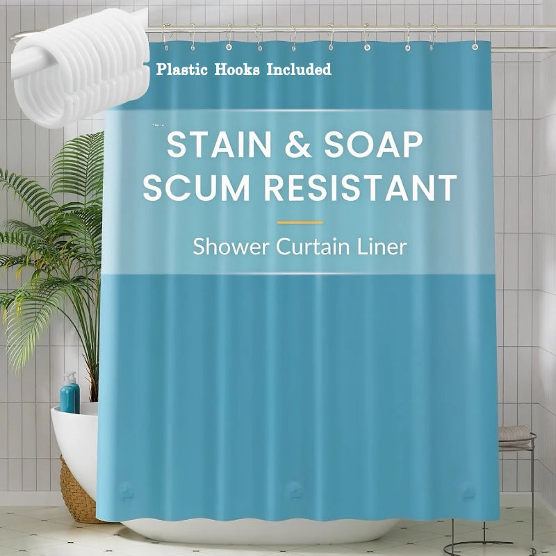EMESA HOME Waterproof PE VA Shower Curtain Liner – Mildew-Resistant Bath Curtain with Magnets & Metal Grommets for Bathroom