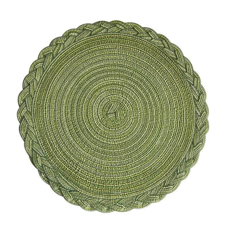 EMESA HOME 4PCS Round Table Mats Woven Placemats Heat Insulation Mat Dining Table Potholder Coaster Party Wedding Home Decoration Props - EMESA HOME™