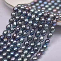 EMESA HOME 8–9mm AAA Purple Rice-Shaped Freshwater Pearls – High Quality Natural Beads for Jewelry Making, DIY Necklace & Accessories