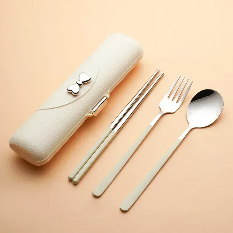 EMESA HOME Portable Stainless Steel Cutlery Set – 304 Camping Chopsticks Fork Spoon Outdoor Picnic Dinner Set - EMESA HOME™