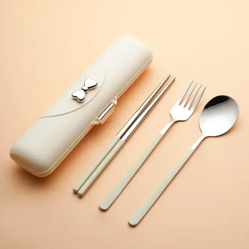 EMESA HOME Portable Stainless Steel Cutlery Set – 304 Camping Chopsticks Fork Spoon Outdoor Picnic Dinner Set - EMESA HOME™