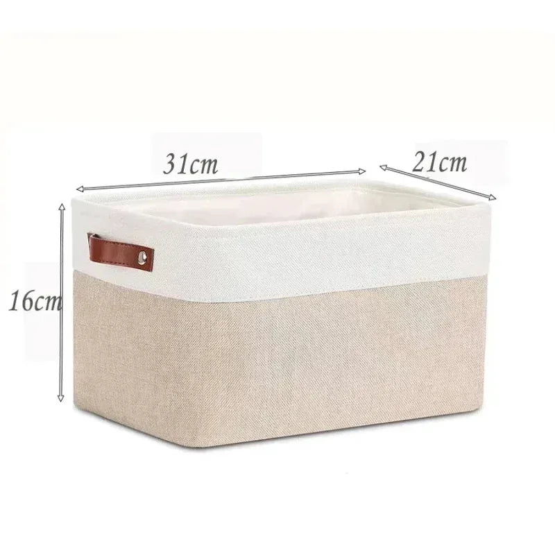 EMESA HOME Cotton Linen Folding Storage Basket – Organizer for Toys, Clothes, Sundries – Cabinet Bag, Collapsible Laundry Hamper for Home Use - EMESA HOME™