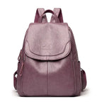 EMESA HOME Vintage PU Leather Backpack for Women – Large Capacity Travel, School, and Daily Use Bag - EMESA HOME™