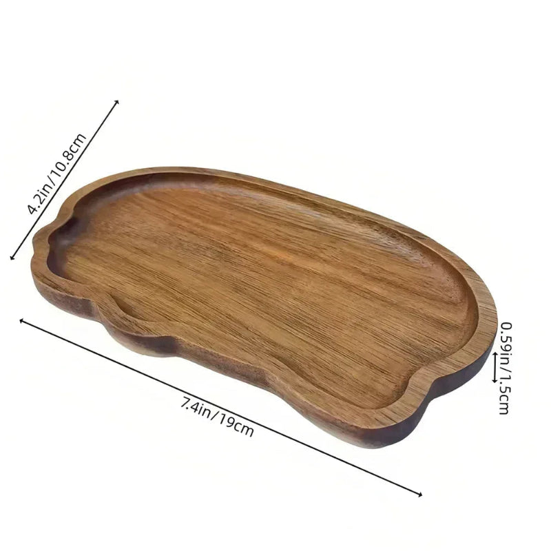 EMESA HOME Japanese-Style Wooden Tray – Decorative Tea, Coffee, Dessert, Snack, Fruit, Bread & Cake Serving Plate Tableware - EMESA HOME™