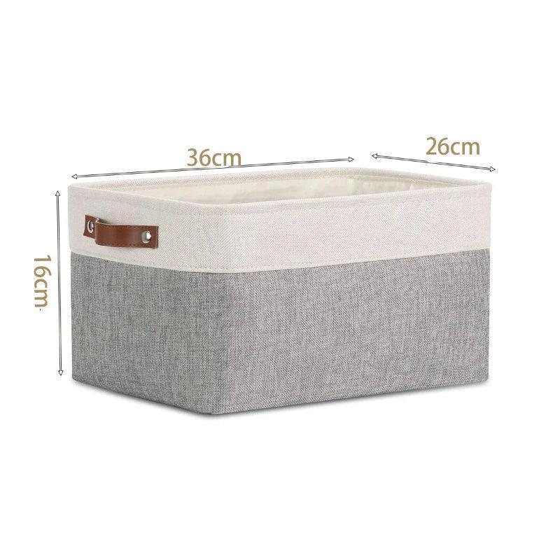EMESA HOME Cotton Linen Folding Storage Basket – Organizer for Toys, Clothes, Sundries – Cabinet Bag, Collapsible Laundry Hamper for Home Use - EMESA HOME™