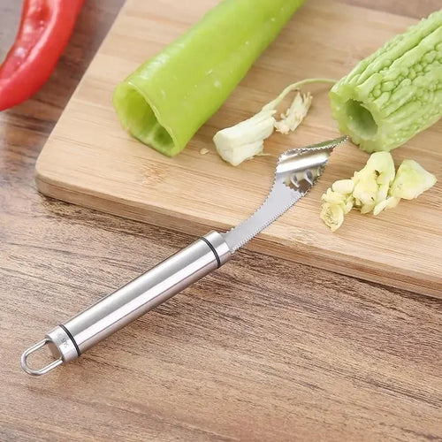 EMESA HOME Stainless Steel Vegetable Corer – Serrated Core Remover Tool for Zucchini, Cucumber & Vegetables