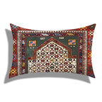 Decorative pillow with intricate geometric pattern on a white background