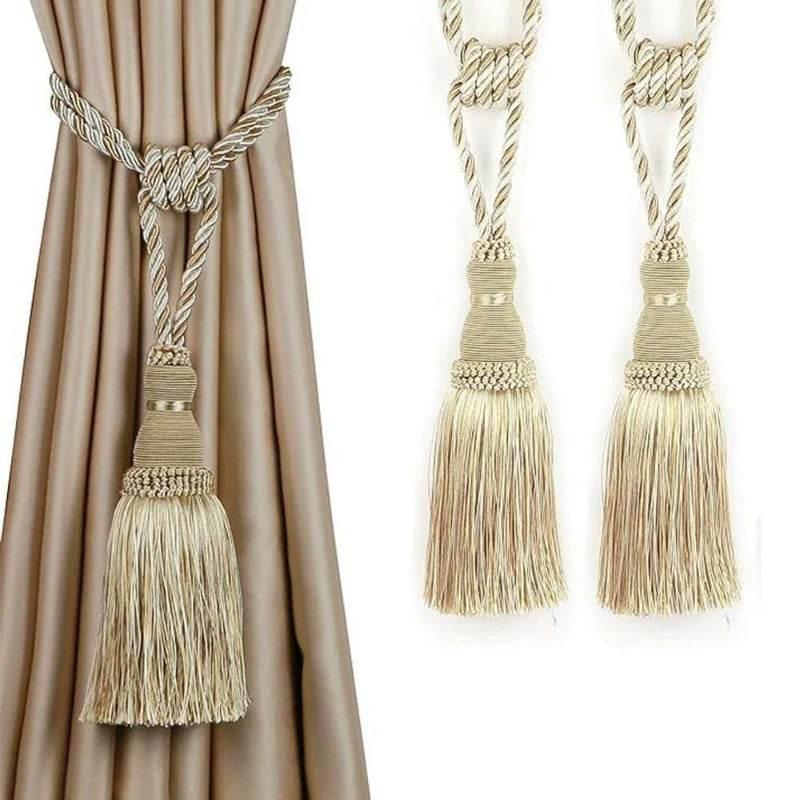EMESA HOME Handmade Curtain Tiebacks Elegant Rope Tassel Holdbacks for Drapes and Room Décor Accessories - EMESA HOME™