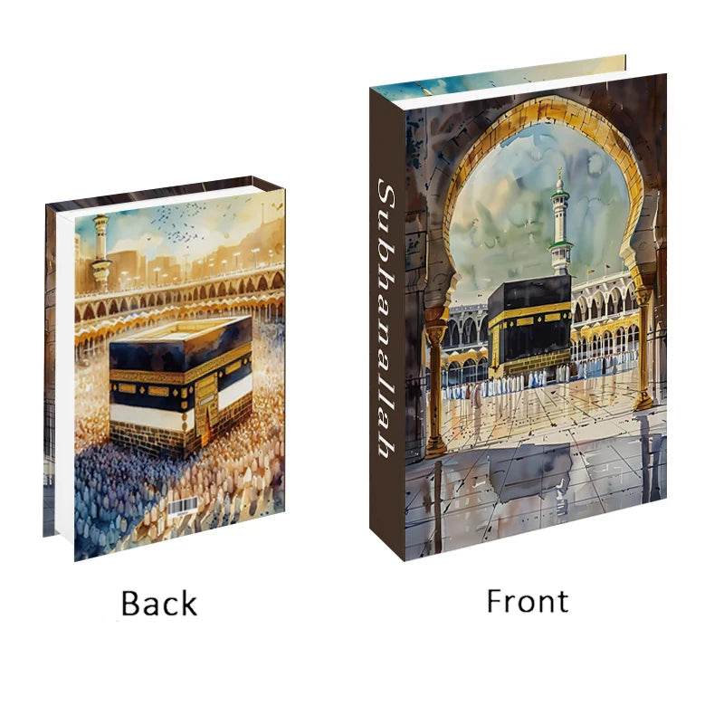 EMESA HOME Luxury Kaaba Fake Book Storage Box – Decorative Faux Book for Coffee Table, Living Room, or Bedroom BA9424
