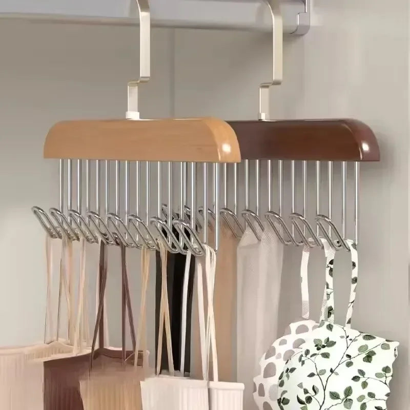 EMESA HOME Wooden Storage Rack Hanger – Clothes Belt Scarf Organizer for Wardrobe, Tie & Accessory Holder - EMESA HOME™