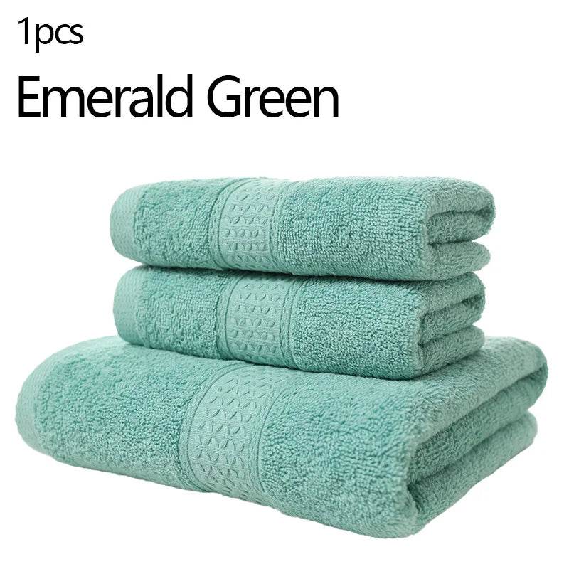 EMESA HOME-High Quality Pure Cotton Thick Adult Towels - Soft and Absorbent Towels for Home Use, Daily Face Towels Emerald Green