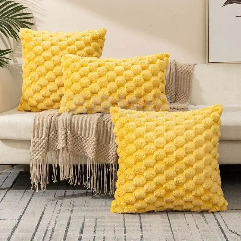 EMESA HOME Woven Snowflake Velvet Pillow Cover – Soft Solid Color Cushion Case for Sofa, Living Room & Home Decor - Emesa Home
