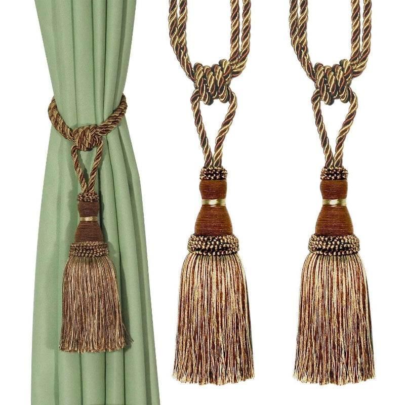 EMESA HOME Handmade Curtain Tiebacks Elegant Rope Tassel Holdbacks for Drapes and Room Décor Accessories - EMESA HOME™