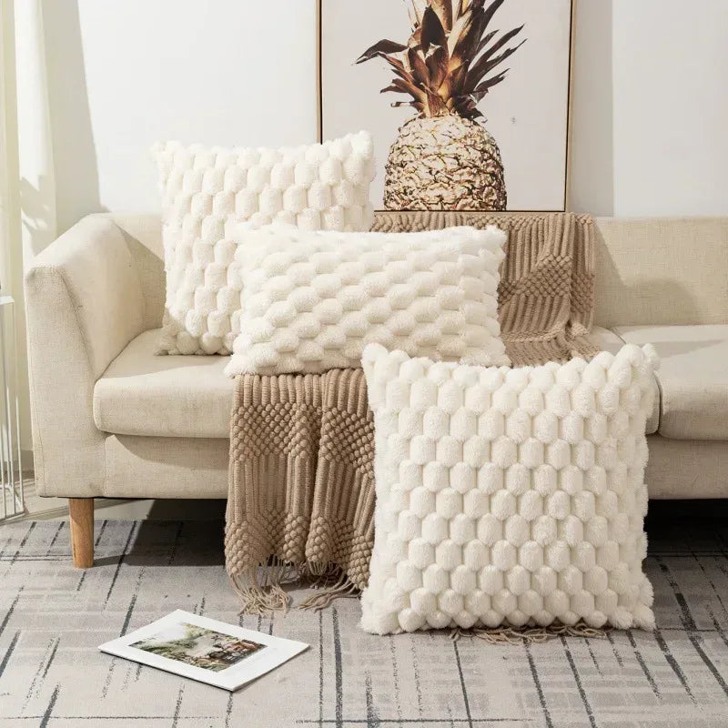 EMESA HOME Woven Snowflake Velvet Pillow Cover – Soft Solid Color Cushion Case for Sofa, Living Room & Home Decor - EMESA HOME™