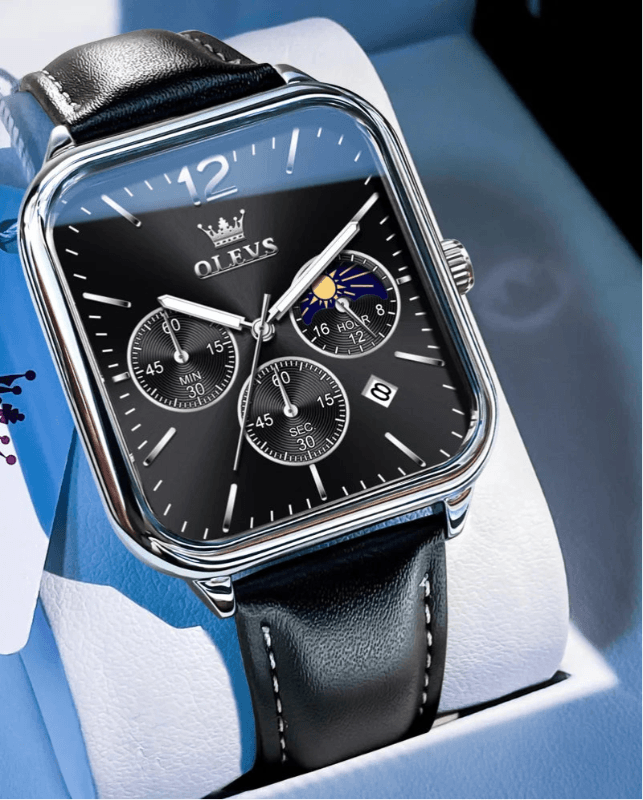 EMESA HOME Luxury Chronograph Men’s Watch – Blue Sport Quartz Wristwatch with Date Display, Waterproof, Premium Brand Design - Emesa Home