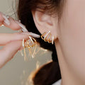 EMESA HOME Retro Metal Gold Circle Stud Earrings for Women - Korean Fashion Jewelry for Wedding, Party, and Gifts - EMESA HOME™