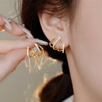 EMESA HOME Retro Metal Gold Circle Stud Earrings for Women - Korean Fashion Jewelry for Wedding, Party, and Gifts - EMESA HOME™