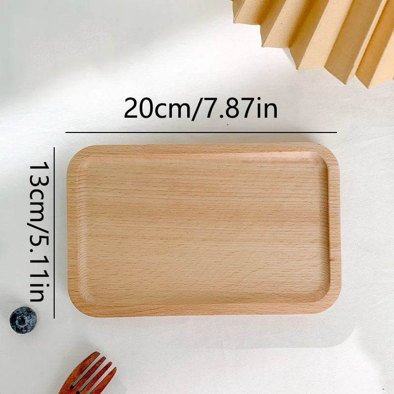 EMESA HOME Wheat Stalk Round Wooden Tray, Japanese-Style Heat-Resistant Dessert Plate for Coffee & Tea - Emesa Home