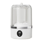 White humidifier with digital display on a white background