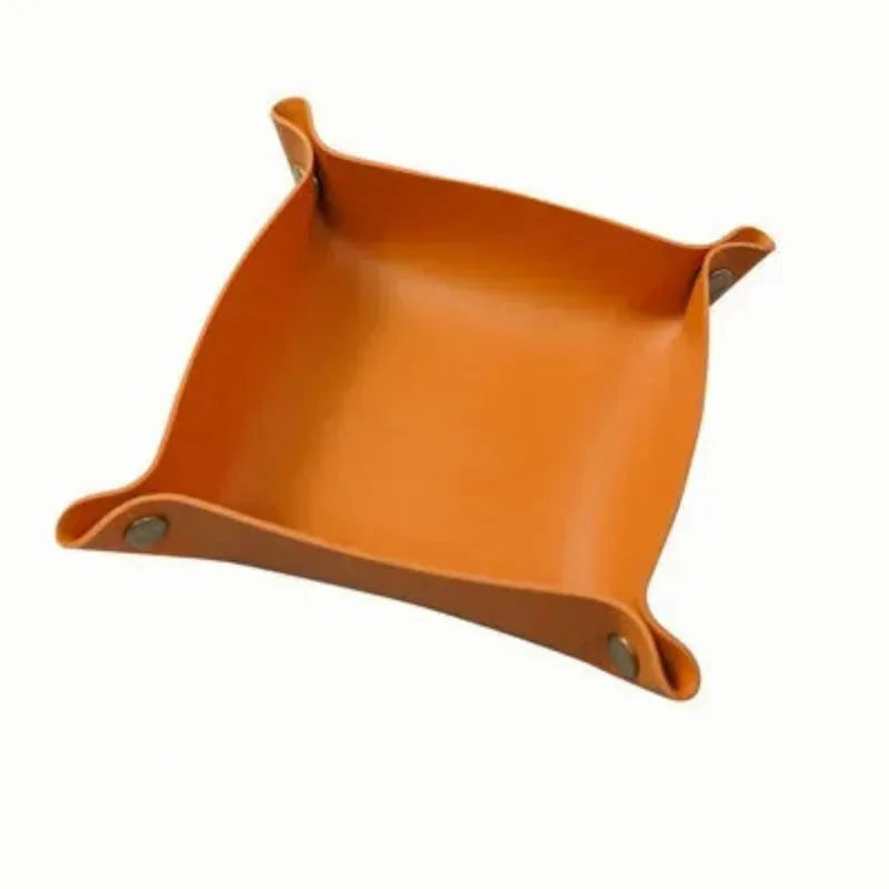 EMESA HOME Leather Folding Storage Tray – Dice Box, Coin & Jewelry Desktop Organizer for Makeup, Keys, and DIY Household Items - EMESA HOME™